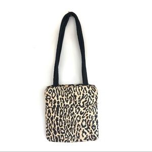 Pollini Leopard Print Tote with Black Handles